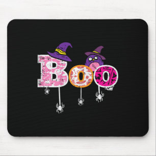 Pink Boo Spider Owl Scary Halloween Costume Women Mouse Mat