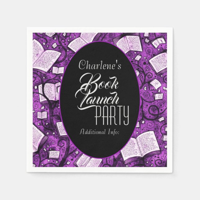 Pink Book Launch Party Napkin (Front)