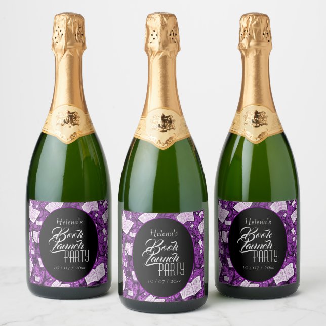 Pink Book Launch Party Sparkling Wine Label (Bottles)