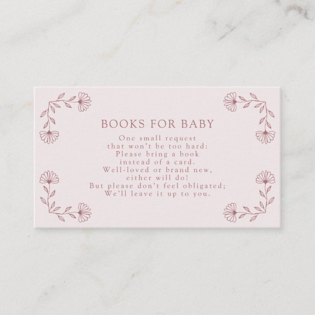 Pink Books For Baby Card (Front)