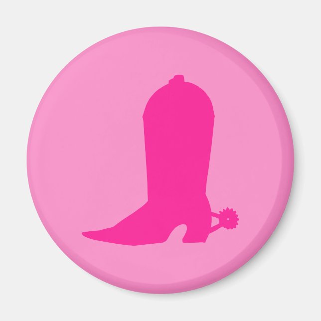 Pink Boot for Cowgirl Magnet (Front)