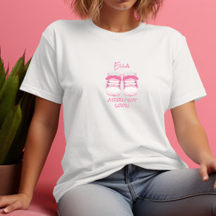 Pink Booties Custom Name Mum To Be T-Shirt