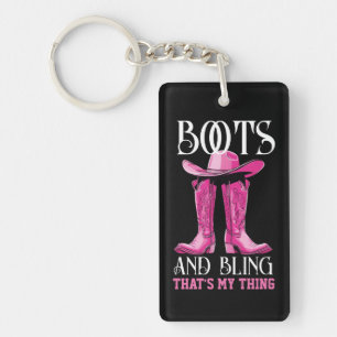 Pink Boots and Bling That's My Thing Key Ring