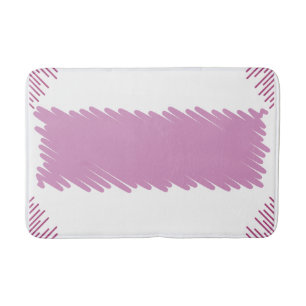 Pink Border Bath Mat with Centre Stripe Design