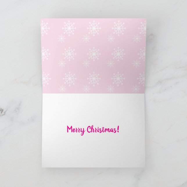 Pink Border Collie Christmas Card (Inside)