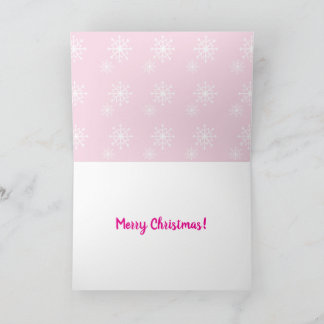 Pink Border Collie Christmas Card