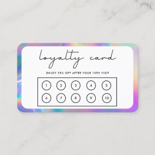 Pink Border Faux Holographic Loyalty Card