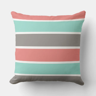 Pink Border Line Pattern Graphic Cushion