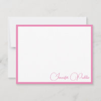 Pink Border Typography Script Name Template White