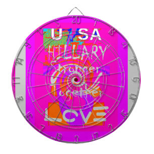 Pink Bordered Hillary Inspiration Art Print Dartboard