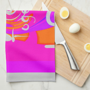 Pink Bordered Hillary Inspiration Art Print Tea Towel