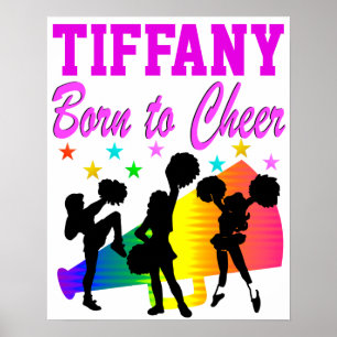 PINK BORN TO CHEER PERSONALIZED POSTER