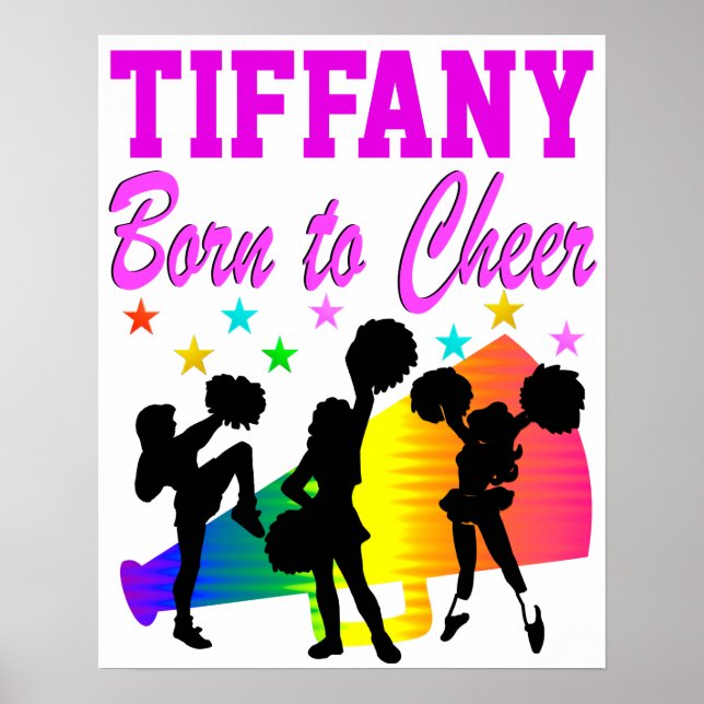 PINK BORN TO CHEER PERSONALIZED POSTER (Front)