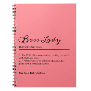 Pink Boss Lady Definition Custom Name Gift For Her Notebook