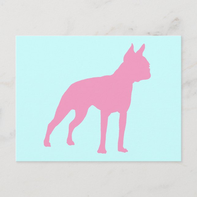 Pink Boston Terrier Dog Gifts Postcard (Front)
