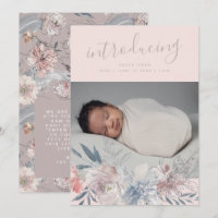 Pink Botanical Boho Pampas Florals Baby Girl