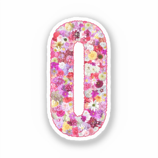 Pink Botanical Monogram Floral Letter O Initial (Front)
