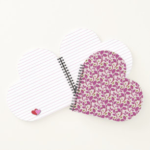 Pink Botanical Vine Pattern Elegant Floral Leaf Notebook
