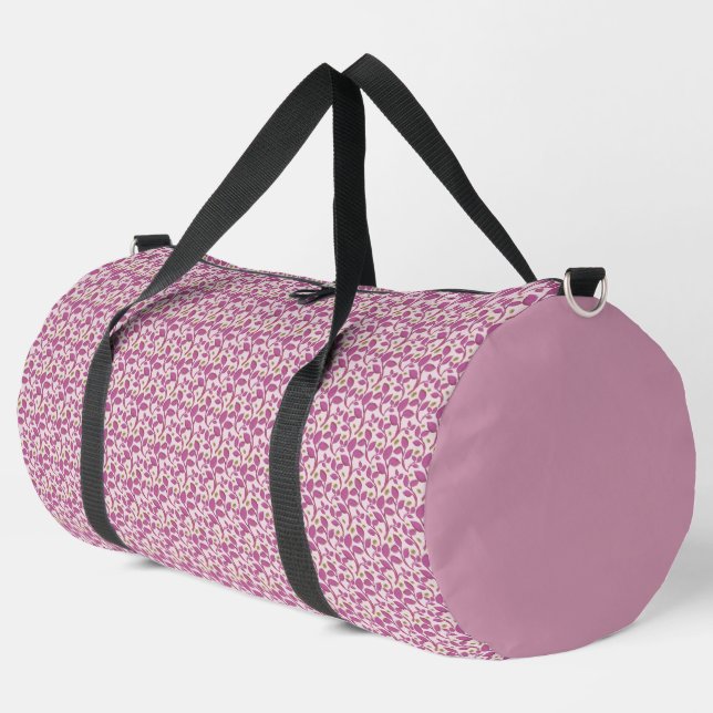 Pink Botanical Vine Pattern Floral Nature Design Duffle Bag (Left Corner)