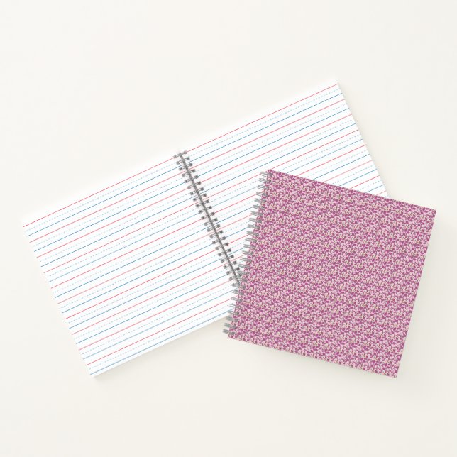 Pink Botanical Vine Pattern Floral Nature Design Notebook (Inside)