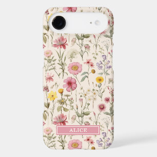 Pink Botanical Watercolor Floral Name