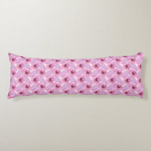 Pink Botanical watercolor Floral Nature Design B Body Cushion