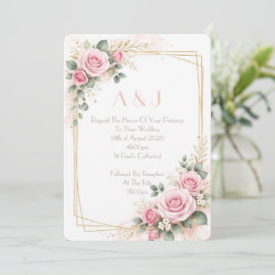 PINK BOTANICAL WEDDING INVITATION