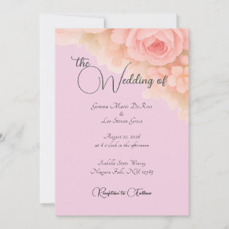 Pink Botanical Wedding Invitation
