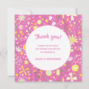 Pink Botanical Wildflower Thank You