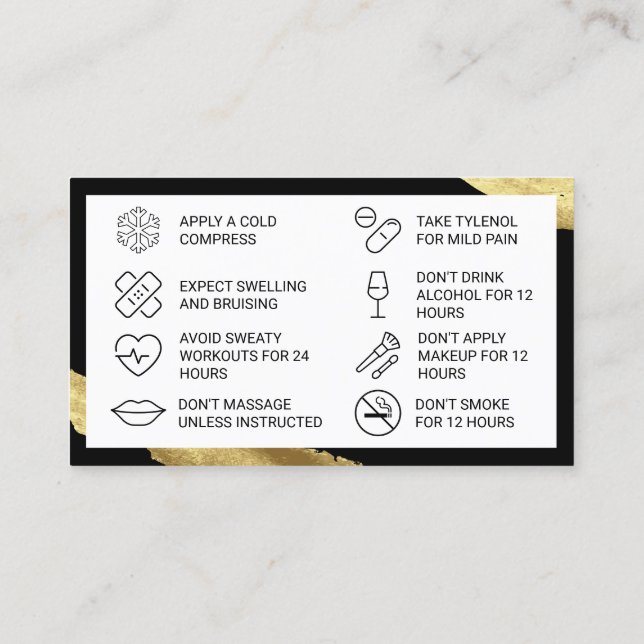 Pink Botox Aftercare Card (Back)