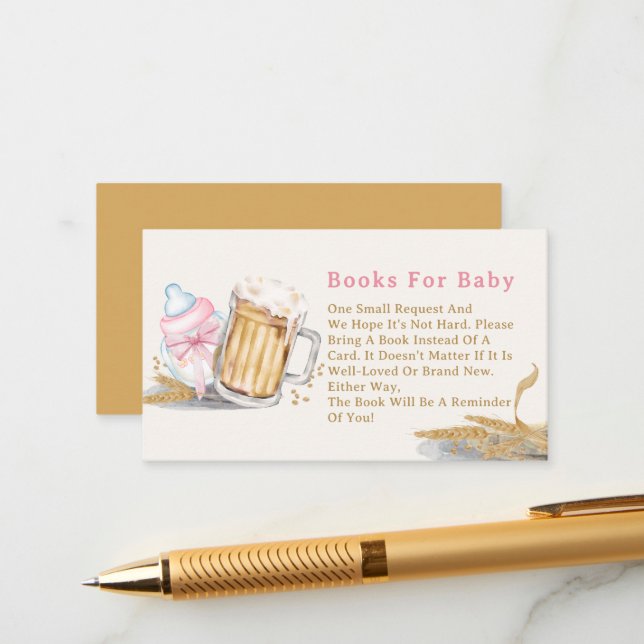 Pink Bottle Beer Books for Baby Enclosure Card (Front/Back In Situ)