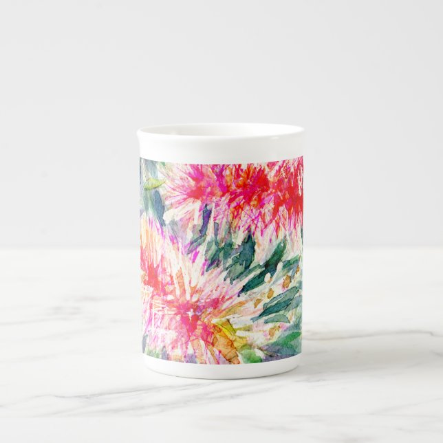 Pink bottlebrush flower mug (Front)