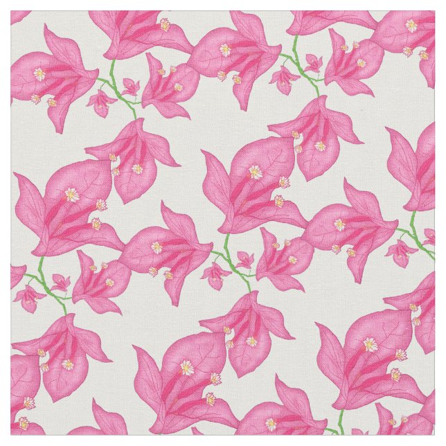 Pink Bougainvillea Fabric (Close Up)