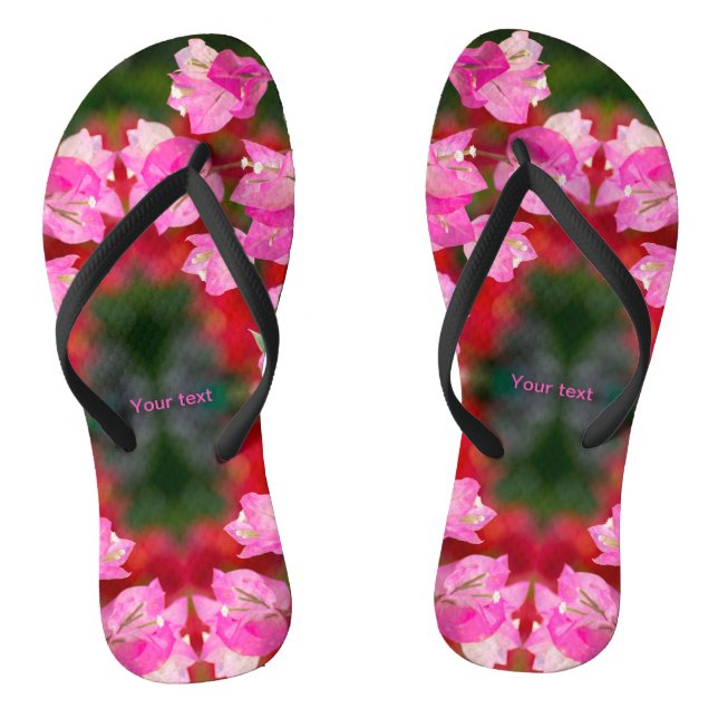 Pink Bougainvillea flower  Flip Flops (Footbed)
