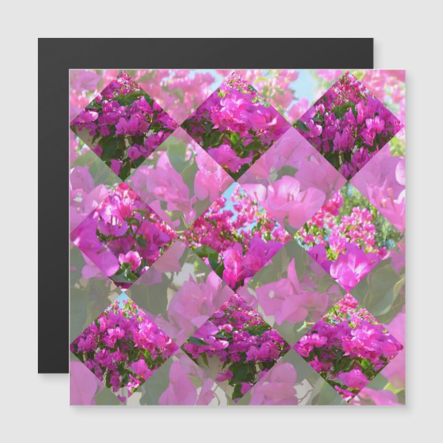 Pink Bougainvillea Flowers Diamond Cut Design, (Front/Back)
