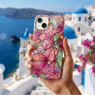Pink Bougainvillea Flowers Stained Glass