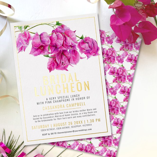 Pink bougainvillea gold pink white bridal luncheon (Creator Uploaded)