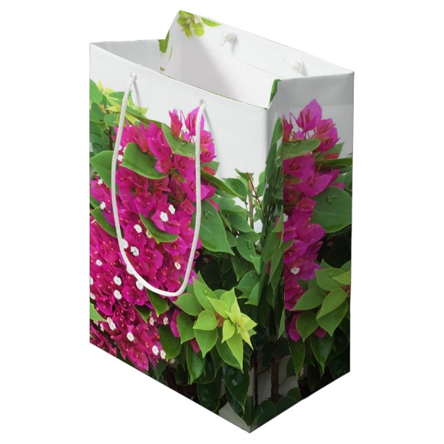 Pink Bougainvillea Medium Gift Bag (Front Angled)