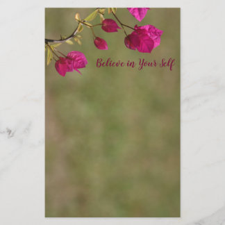 Pink Bougainvillea Motivational Stationery