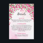 Pink Bougainvillea Tropical Forest Wedding Shower Enclosure Card<br><div class="desc">Beautiful Invitation to celebrate Special occasions and festivals comes with digital and E-invitation as per your request. We would love to replicate our designs to make multiple products like rsvp cards, labels envelopes, and more. Customisation is available for ready to print on request at info@shamaurcreatif@gmail.com. Look Forward to hearing from...</div>