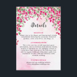 Pink Bougainvillea Tropical Forest Wedding Shower Enclosure Card<br><div class="desc">Beautiful Invitation to celebrate Special occasions and festivals comes with digital and E-invitation as per your request. We would love to replicate our designs to make multiple products like rsvp cards, labels envelopes, and more. Customisation is available for ready to print on request at info@shamaurcreatif@gmail.com. Look Forward to hearing from...</div>