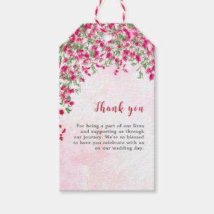 Pink Bougainvillea Tropical Forest Wedding Shower Gift Tags