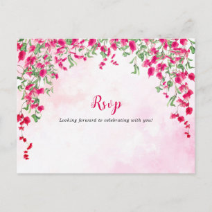 Pink Bougainvillea Tropical Forest Wedding Shower Postcard