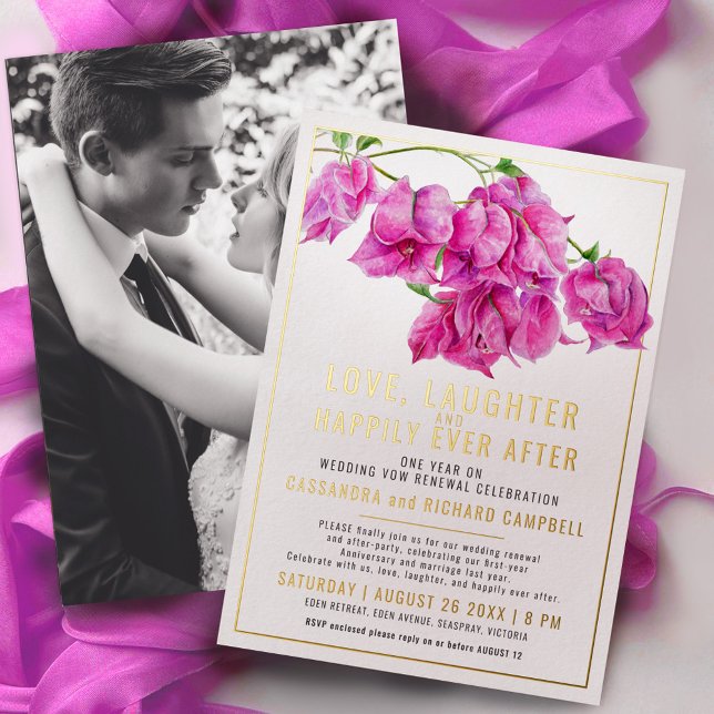 Pink bougainvillea wedding vow renewal gold pink (Creator Uploaded)