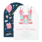 Pink Bounce House Birthday Party Invitation