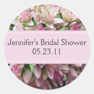 Pink Bouquet Bridal Shower Sticker