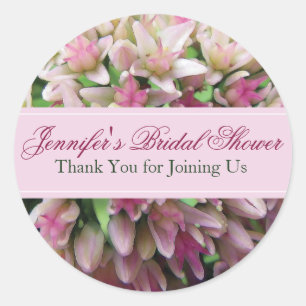 Pink Bouquet Bridal Shower Thank You Sticker