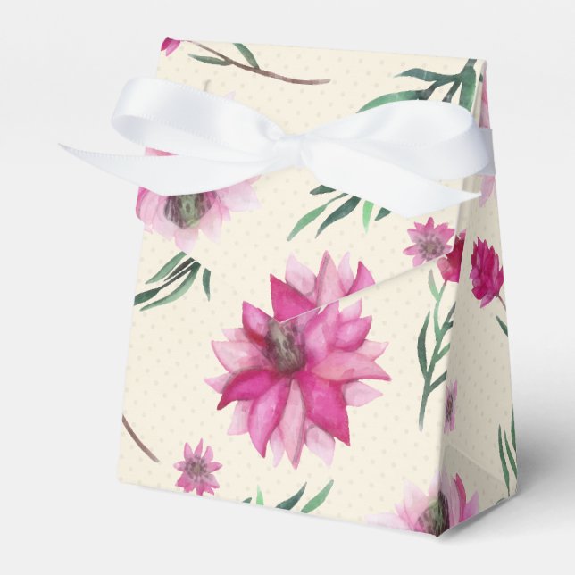 Pink Bouquet Favour Box (Front Side)