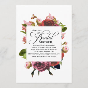Pink Bouquet Floral Bridal Shower Invitation