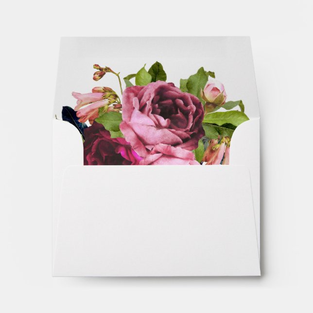Pink Bouquet Floral Pattern Envelope (Back (Bottom))